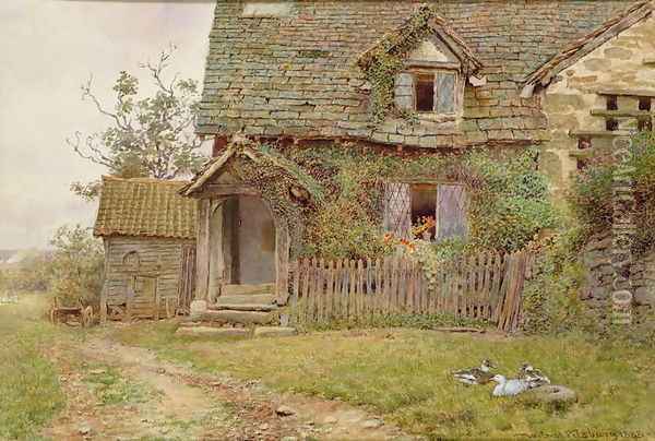 Cottage at Mansell Lacy near Hereford Oil Painting - Wilmot, R.W.S. Pilsbury