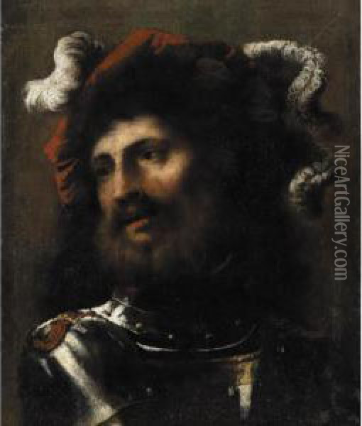 Ritratto Maschile In Armatura Oil Painting - Pietro Della Vecchio