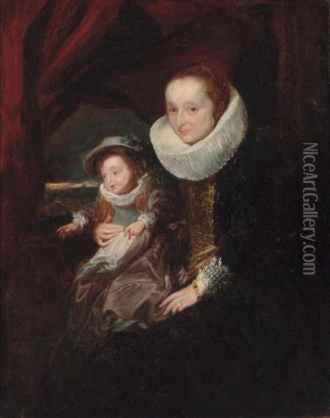 Portrait Of A Woman And Child Oil Painting - Sir Anthony Van Dyck