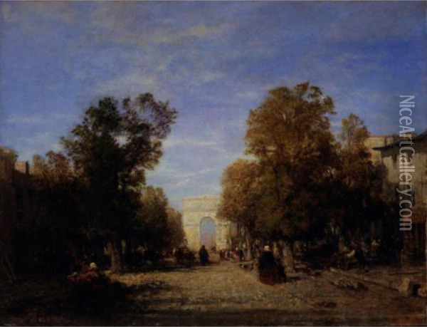Arc De Triomphe, Paris Oil Painting - Felix Ziem