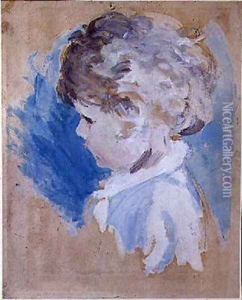 A Childs Head Oil Painting - Ambrose McEvoy