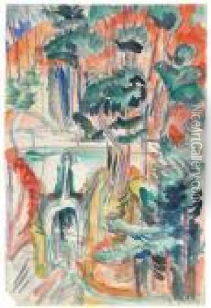 Landschaft Im Taunus Oil Painting - Ernst Ludwig Kirchner