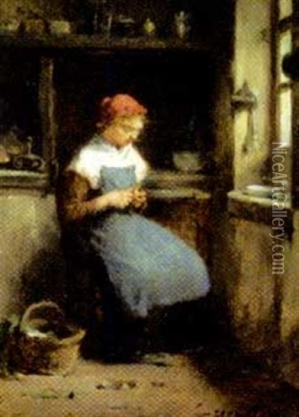 Femme Dans Sa Cuisine Oil Painting - Paul Constant Soyer