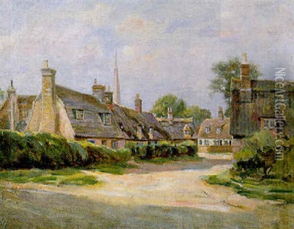 Cottages, Hayward Oil Painting - Robert Payton Reid