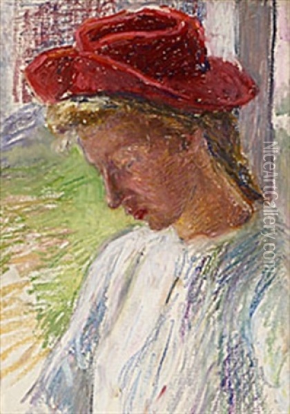 Ung Kvinna Vid Fonstret Oil Painting - Hanna (Hirsch) Pauli