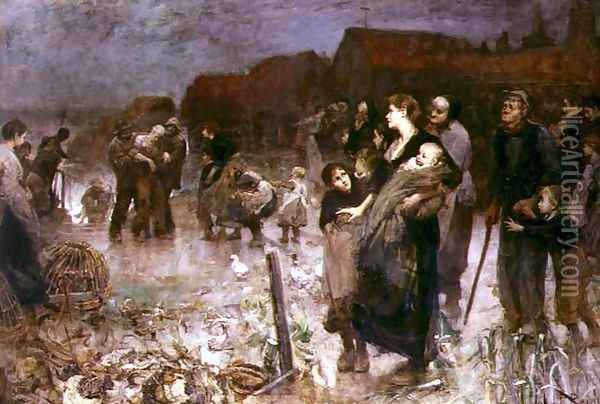 The Shipwreck, Cornwall, 1885 Oil Painting - John Robertson Reid