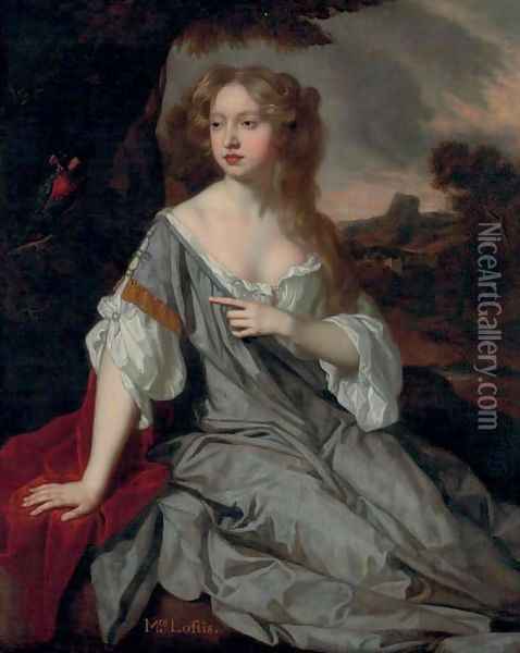 Portrait of a lady, identified as Mrs. Lucy Loftus Oil Painting - Sir Peter Lely