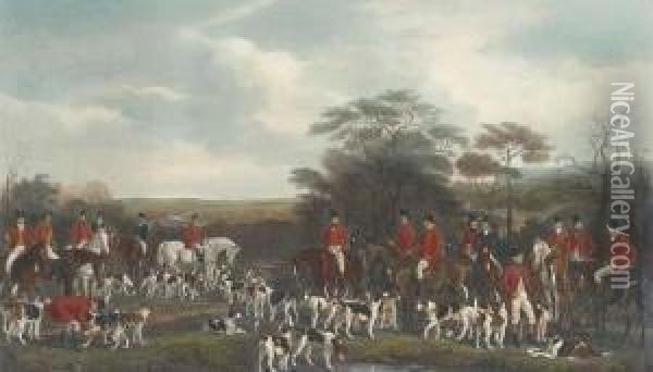 Sir Richard Sutton And The Quorn Hounds Oil Painting - Sir Francis Grant