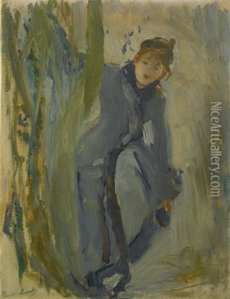 Jeune Fille Remettant Son Patin Oil Painting - Berthe Morisot
