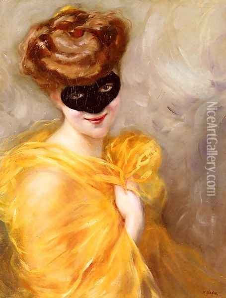 Lady At A Masked Ball Oil Painting - Pierra Ribera