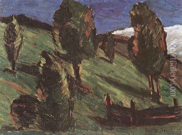 Transylvanian landscape 1925 Oil Painting - Istvan Nagy
