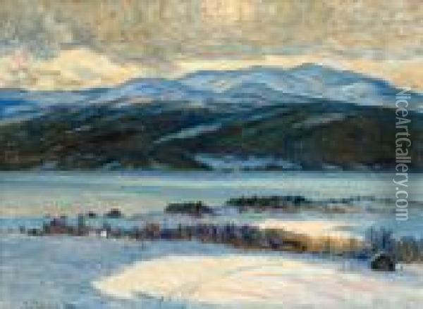 Vintermotiv Fran Are Oil Painting - Anton Genberg