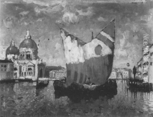Venedig Mit St. Maria Della Salute Oil Painting - Konstantin Ivanovich Gorbatov