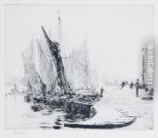 Harbour Scene Oil Painting - William Lionel Wyllie