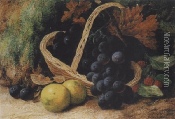 Stilleben Mit Blauen Trauben Und Zitronen Oil Painting - Vincent Clare