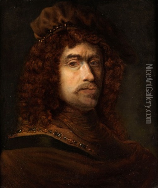 Bildnis Eines Mannes Mit Barett Oil Painting -  Rembrandt van Rijn