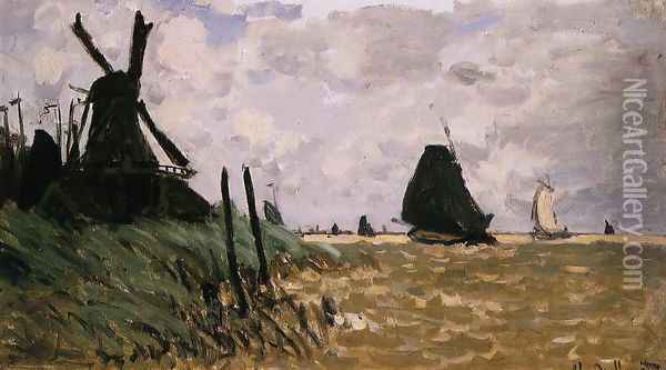 Windmill Near Zaandam Oil Painting - Claude Oscar Monet