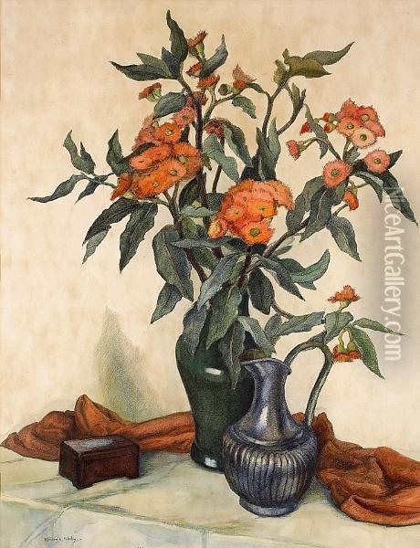 Flowering Eucalyptus Oil Painting - Rowena Meeks Abdy