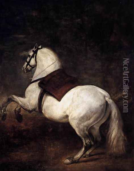 A White Horse 1634-35 Oil Painting - Diego Rodriguez de Silva y Velazquez