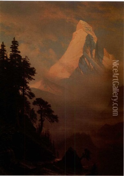 The Matterhorn At Sunset Oil Painting - Albert Bierstadt
