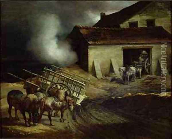 The Kiln at the Plaster Works 2 Oil Painting - Theodore Gericault
