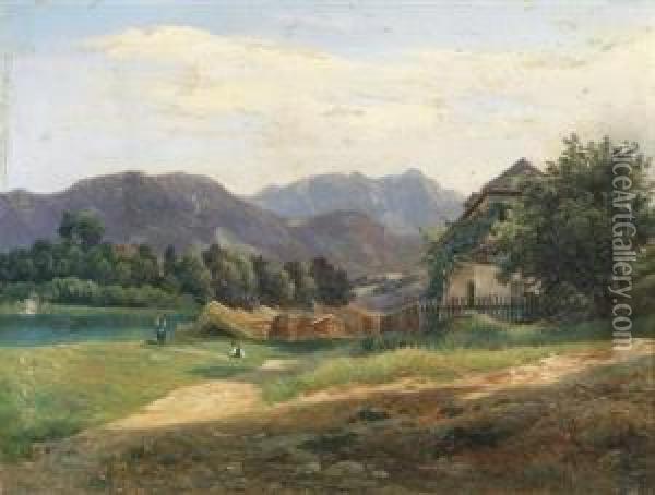 A Mountainous Region Oil Painting - Wilhelm Steinfeld