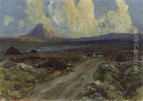 Evening At Errigal, Co. Donegal Oil Painting - James Humbert Craig