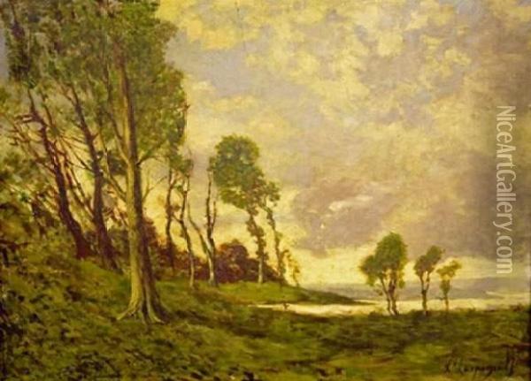 Paysage, Circa 1910 Oil Painting - Henri-Joseph Harpignies