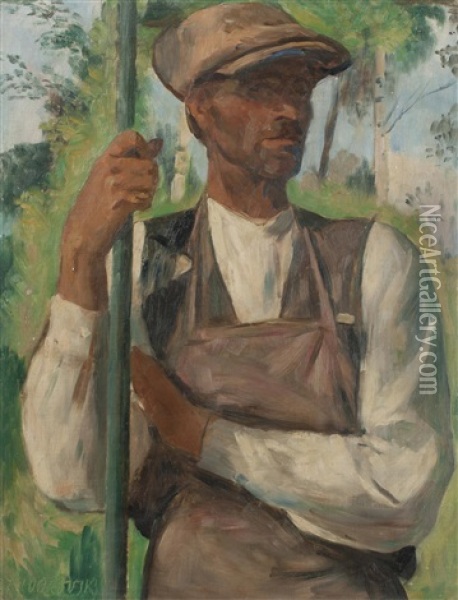 Orchard Grower Oil Painting - Jakub Obrovsky