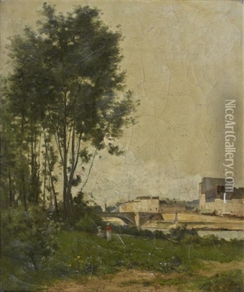 Vue Presumee De Neuilly Oil Painting - Stanislas Lepine