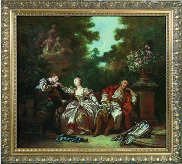 Vergebliche Vorsicht Oil Painting - Jean-Baptiste Leprince