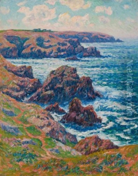 La Terre De Cleden, Point De Raz, Finistere Oil Painting - Henry Moret