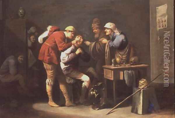A Visit to the Dentist Oil Painting - Pieter Jansz. Quast