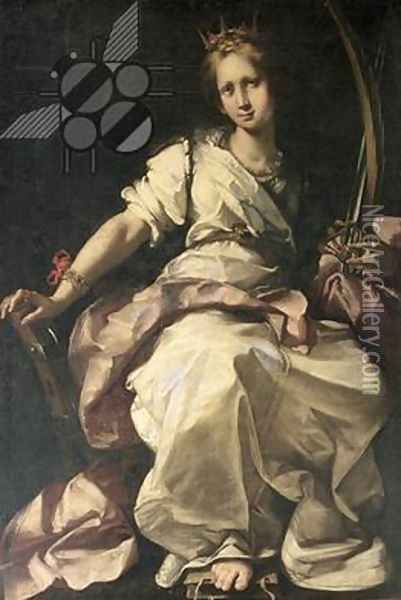 St. Catherine of Alexandria Oil Painting - Bernardo Strozzi