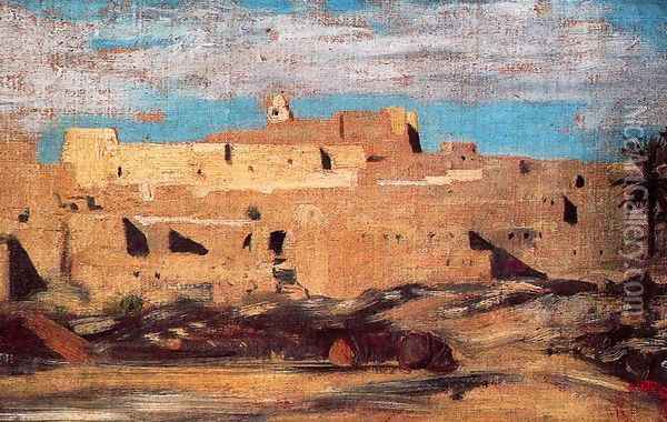 Algerian Town Oil Painting - Eugene Fromentin