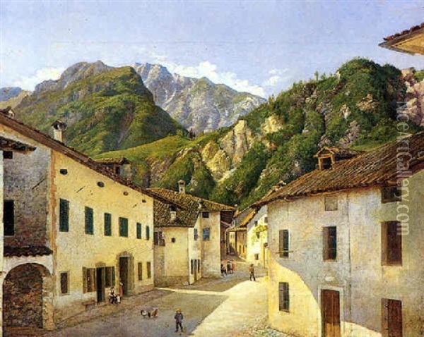 Paesaggio Bergamasco Oil Painting - Constantino Rosa