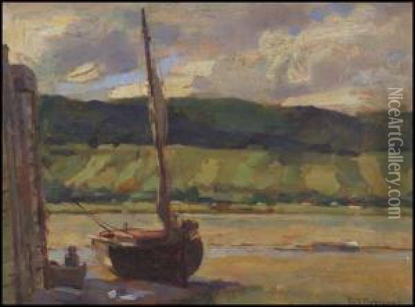 Sailboat At Low Tide Oil Painting - William Brymner