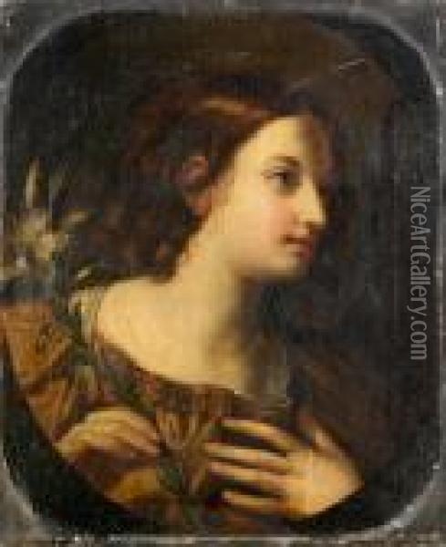 The Annunciating Archangel Gabriel Oil Painting - Elisabetta Sirani
