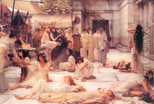 The Women Of Amphissa Oil Painting - Sir Lawrence Alma-Tadema