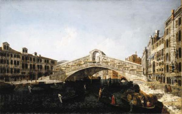The Rialto Bridge, Venice Oil Painting - Michele Marieschi