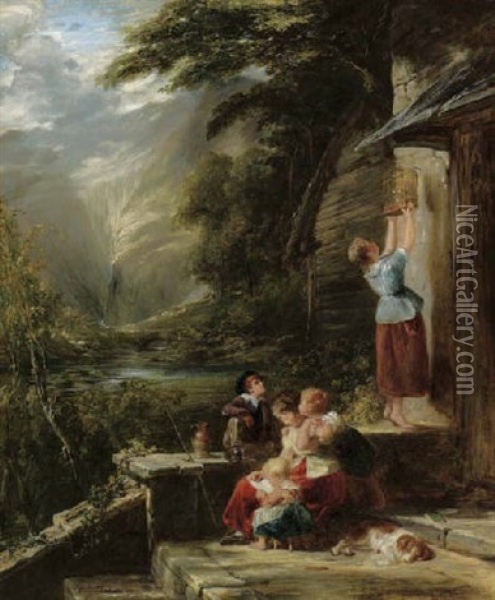 The Morning Lesson Oil Painting - William Collins