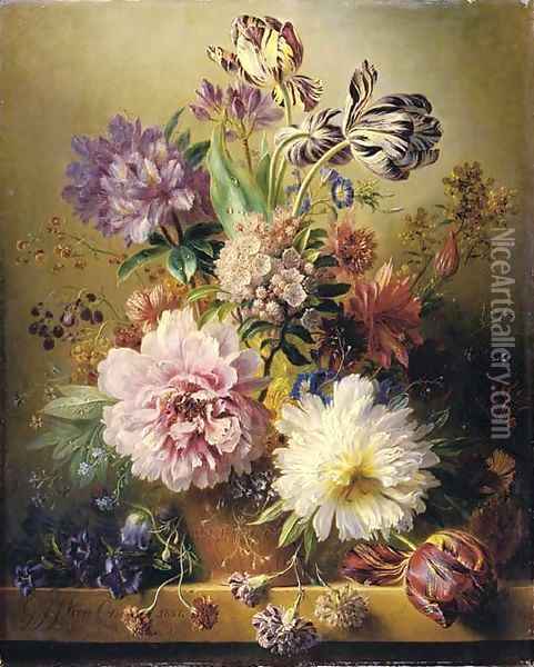 An opulent flower still life Oil Painting - George Jacobus Johannes Van Os