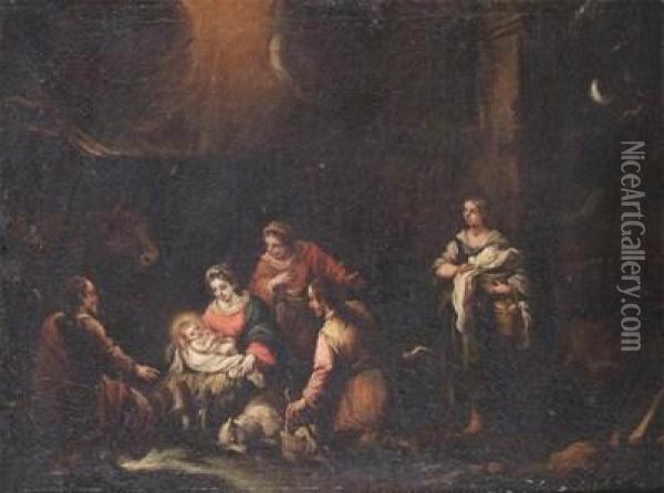 The Nativity Oil Painting - Jose Antolinez