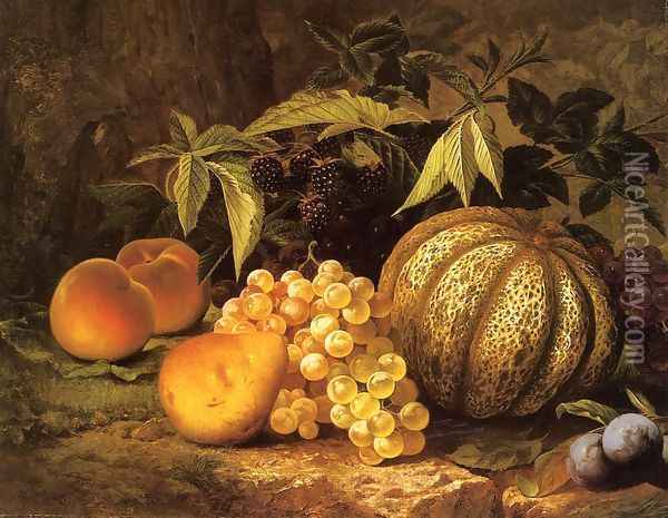 Still Life with Cantaloupe Oil Painting - William Mason Brown