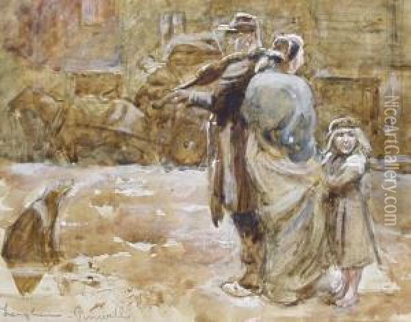 The Blind Fiddler Oil Painting - George John Pinwell