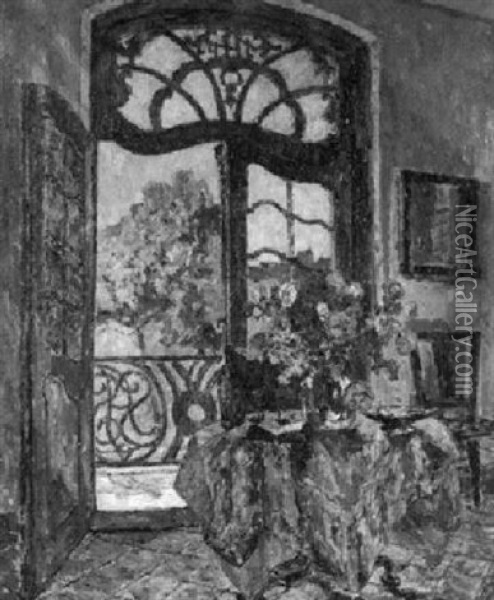 Interieur In Einem Patrizierhaus Oil Painting - August Von Brandis