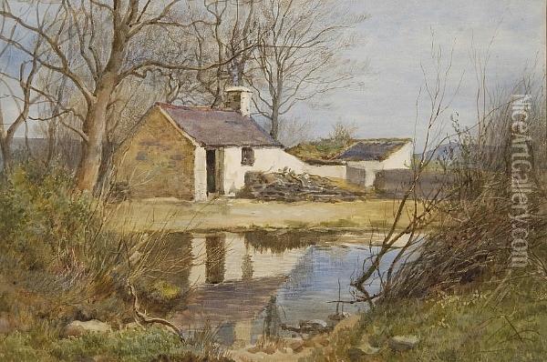 'the Mill Stream', And Another Similar, A Pair Oil Painting - Richard Wane