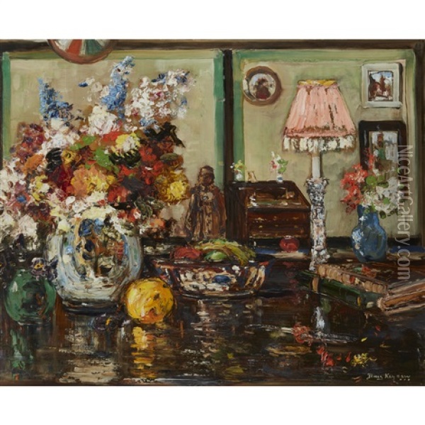 Interior With Still Life Oil Painting - James Kay