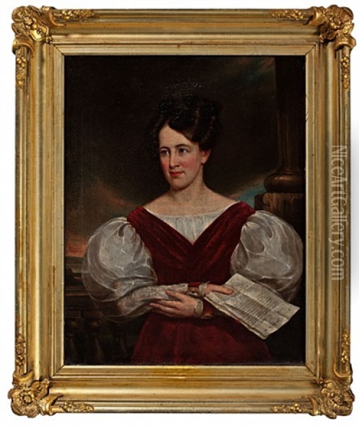 Wedding Portrait Of Mary Corcoran Oil Painting - James Reid Lambdin