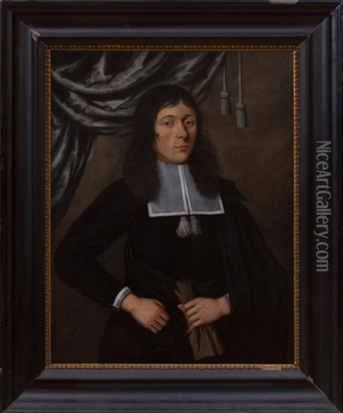 Portrait Of A Gentleman, Three-quarter Length Oil Painting - Edward Collier
